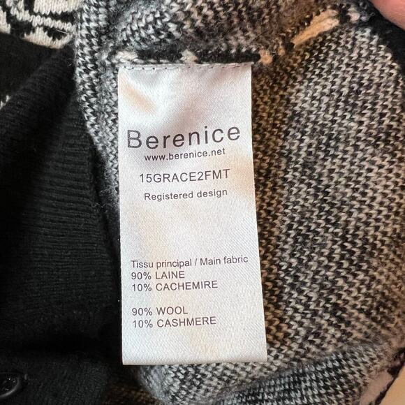 BERENICE Paris Wool Cashmere Blend Cardigan in Black and White Size Large - Picture 11 of 11